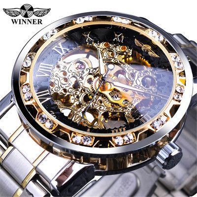 Fashion and leisure brand watches, classic stainless steel watches, mechanical watches, hollow men's automatic watches