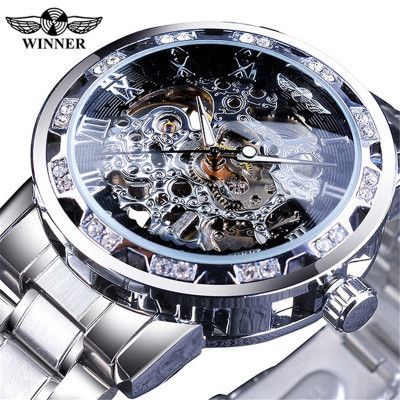 Fashion and leisure brand watches, classic stainless steel watches, mechanical watches, hollow men's automatic watches
