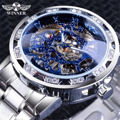 Fashion and leisure brand watches, classic stainless steel watches, mechanical watches, hollow men's automatic watches