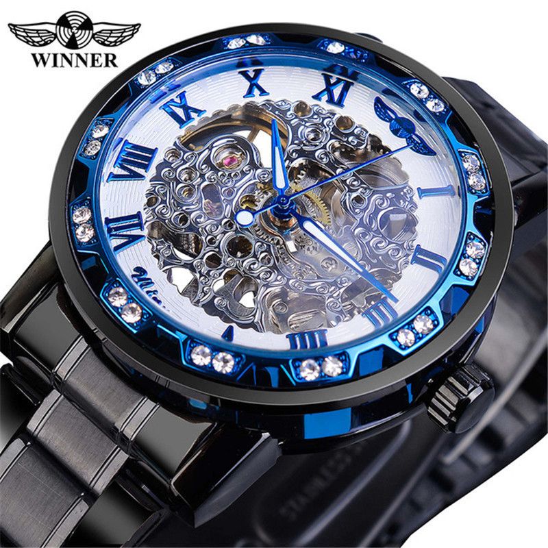 Fashion and leisure brand watches, classic stainless steel watches, mechanical watches, hollow men's automatic watches