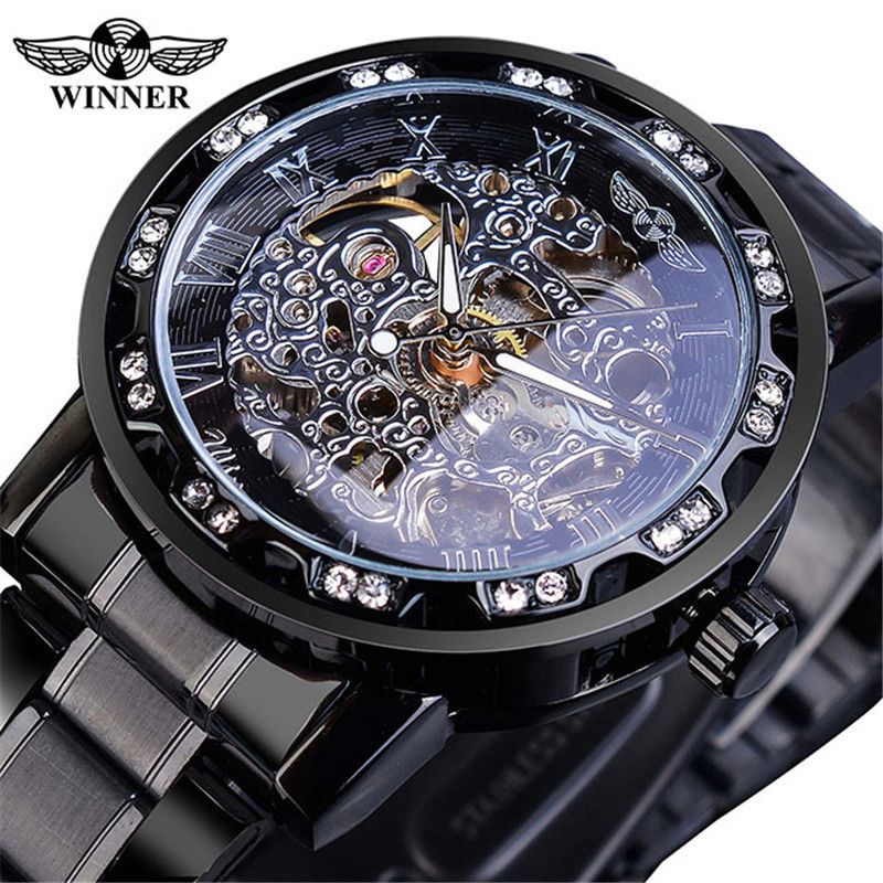 Fashion and leisure brand watches, classic stainless steel watches, mechanical watches, hollow men's automatic watches