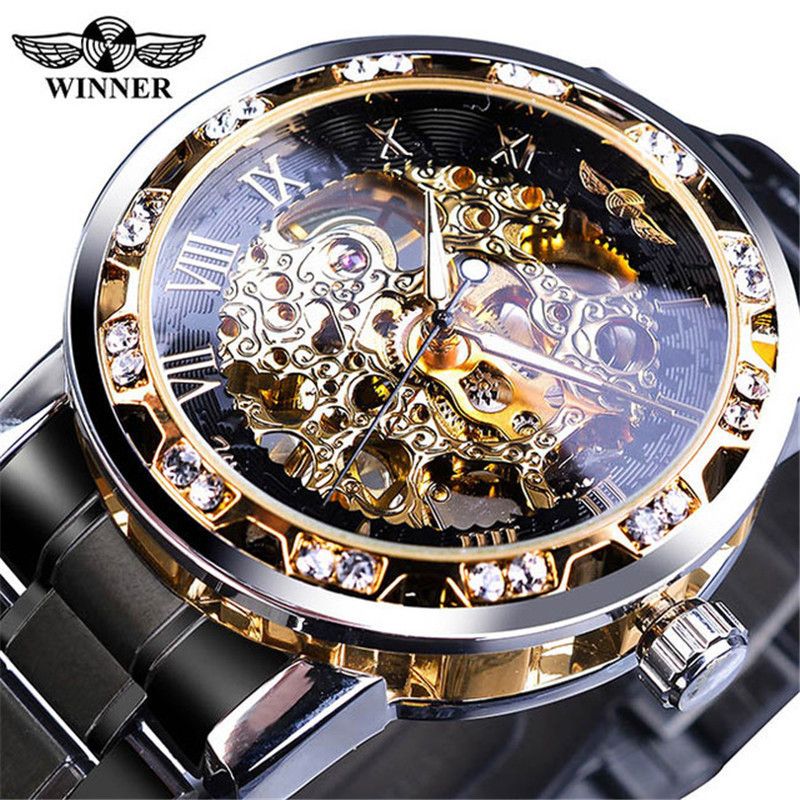 Fashion and leisure brand watches, classic stainless steel watches, mechanical watches, hollow men's automatic watches