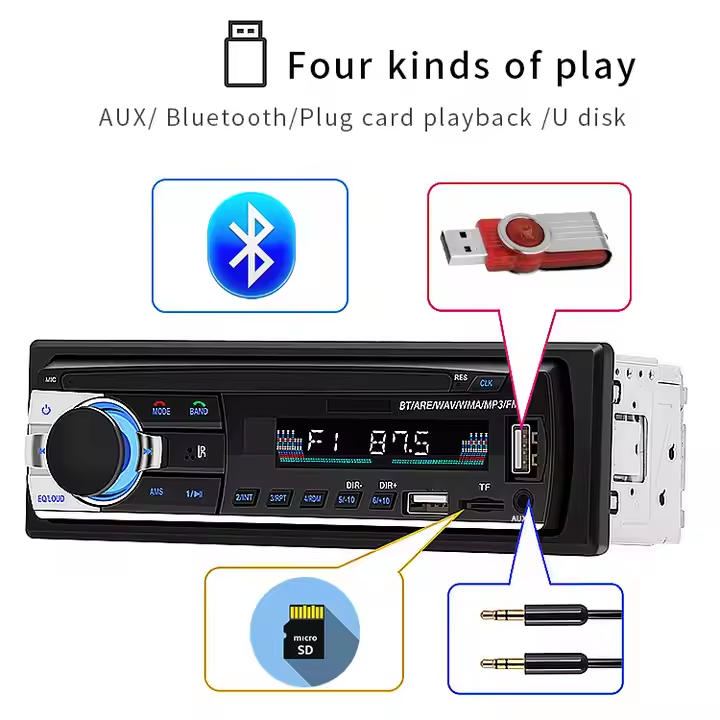 Car MP3 Bluetooth voice hands-free control player,Car radio stereo 12V car FM radio MP3 audio player with USB/SD Bluetooth phone MP3
