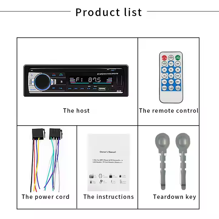 Car MP3 Bluetooth voice hands-free control player,Car radio stereo 12V car FM radio MP3 audio player with USB/SD Bluetooth phone MP3