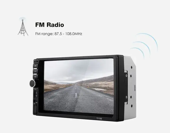 7018B Bluetooth car MP5 player 7-inch TFT touch screen FM radio remote control 8-LED