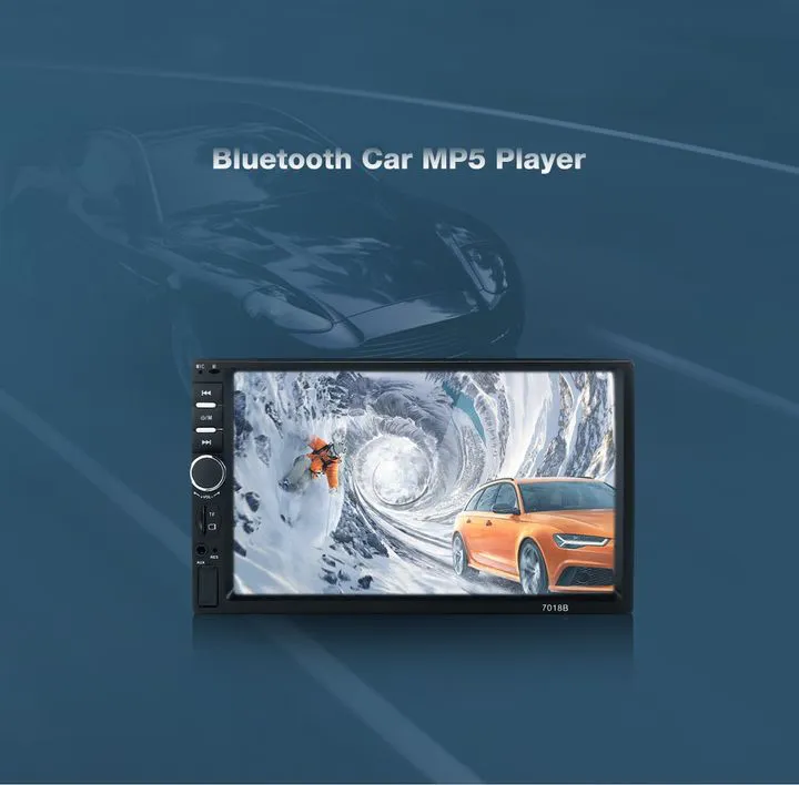 7018B Bluetooth car MP5 player 7-inch TFT touch screen FM radio remote control 8-LED