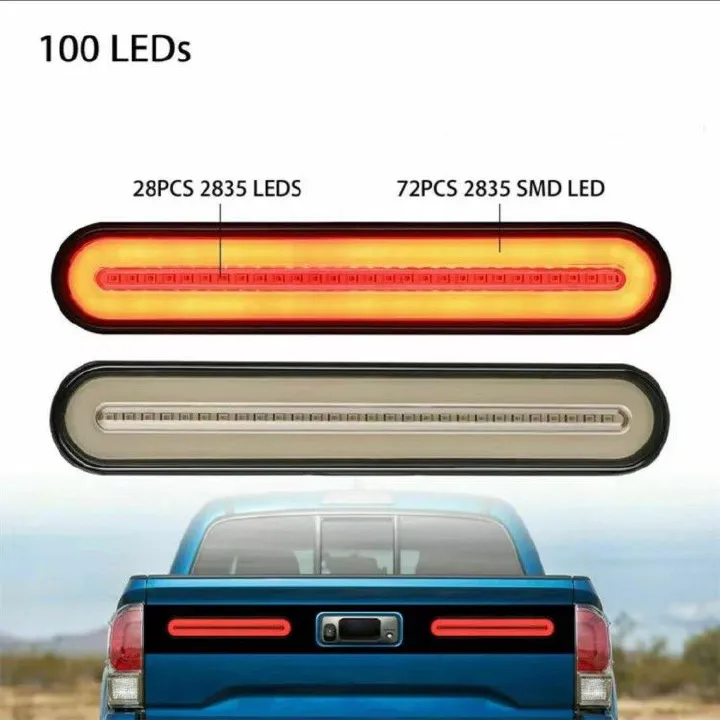 Modified heavy truck taillights 100LED light guide two-color water steering brake lights truck taillights trailer side lights