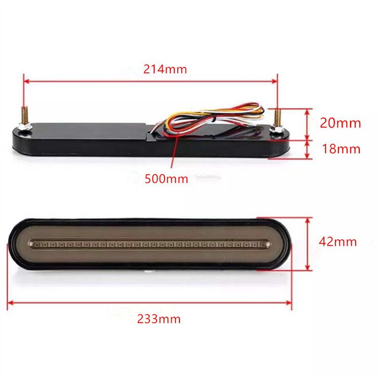 Modified heavy truck taillights 100LED light guide two-color water steering brake lights truck taillights trailer side lights