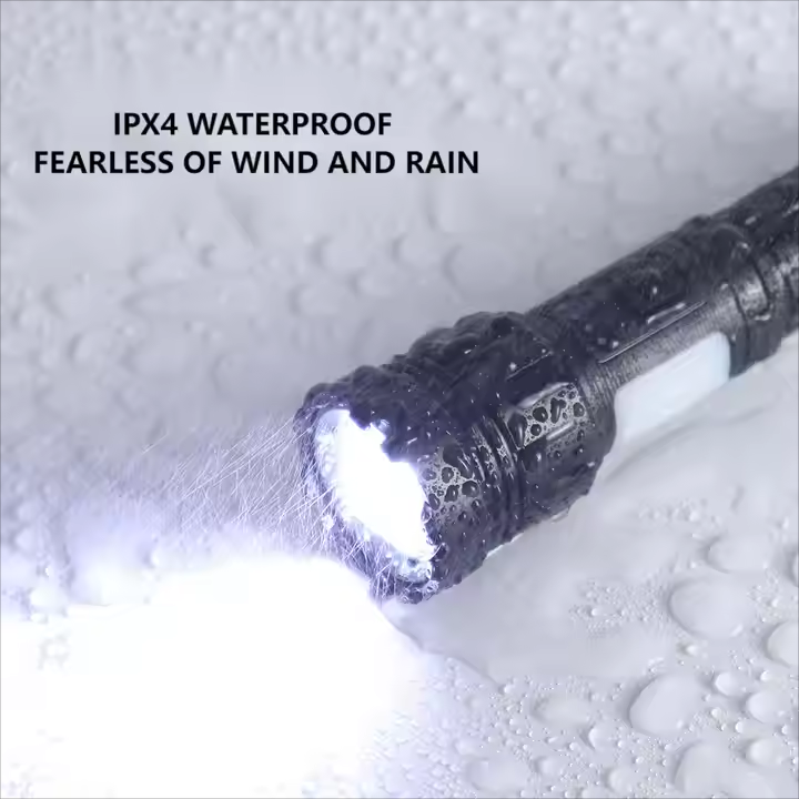 Popular high-power LED flashlight P50 white and red light zoom focusing flashlight type C rechargeable flash with magnet