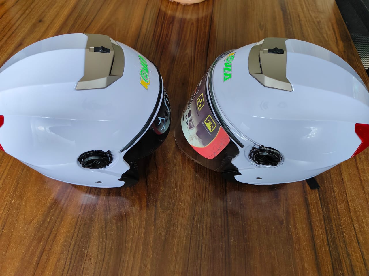 Ultimate White Helmet with Advanced Air Regulator, Washable & Removable Inner Cloth, Tinted Inner Sunlight-Protection Glass, Clear Outer Wind/Rain Shield, Dual Red Reflectors, Enhanced Safety & Comfor
