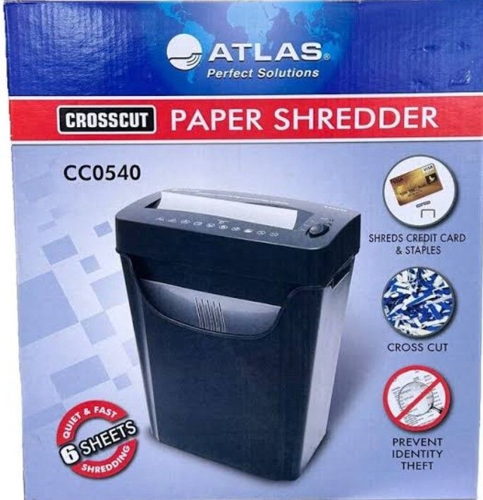 Atlas CC0540 Cross Cut Paper shredder - 6 sheets