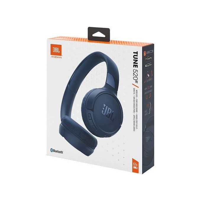 JBL TUNE 520BT Wireless On-Ear Headphones (Blue)