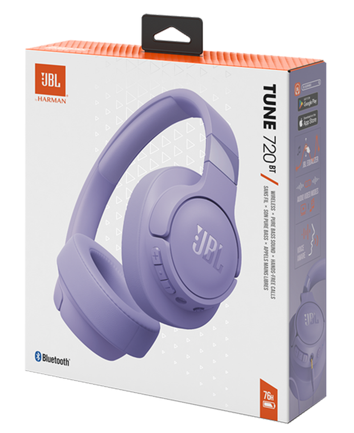 JBL TUNE 720BT Original Wireless On-Ear Headphones (Purple)