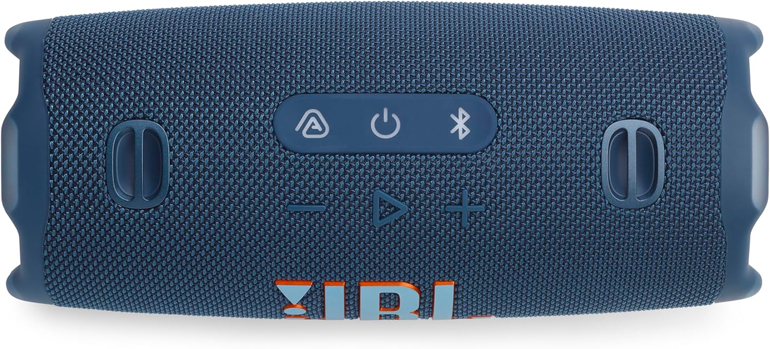 JBL Charge 6 - Portable Waterproof & Drop-Proof Bluetooth Speaker, Bold Pro Sound with AI Sound Boost, 28Hrs of Playtime, Built-in powerbank & Comes with a Sturdy/Removable Carrying Strap (Blue)