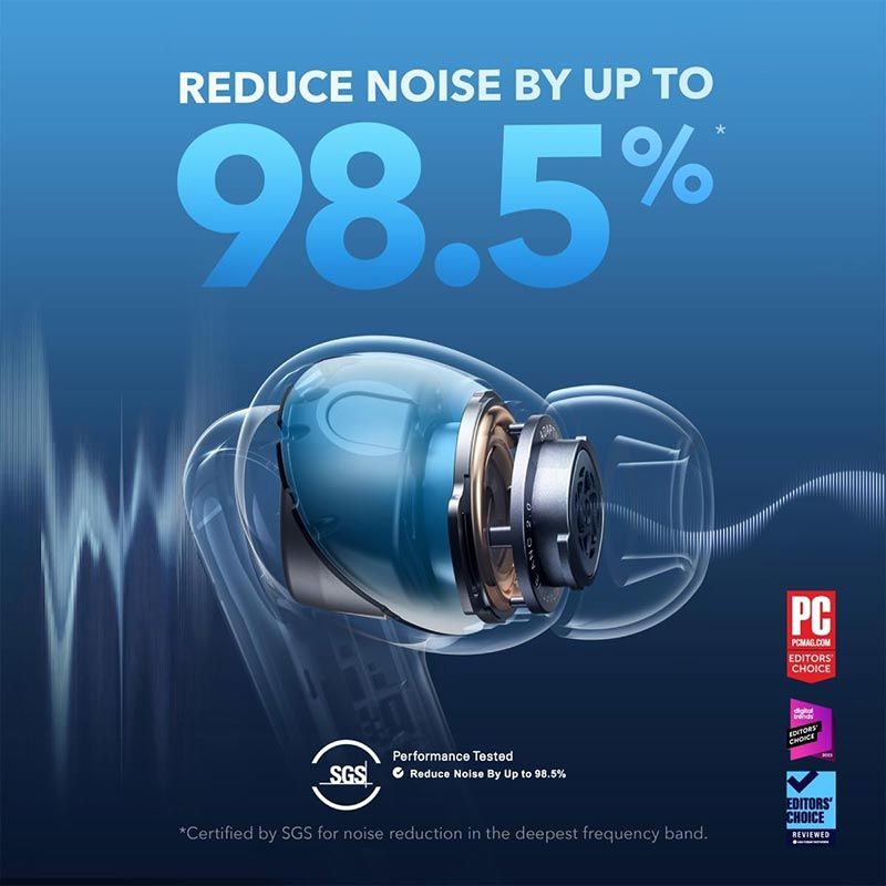 Anker Soundcore Liberty 4 NC | True-Wireless Noise Cancelling Earbuds with LDAC - Navy Blue