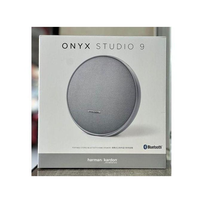 Harman Kardon Onyx Studio 9 Portable Stereo Bluetooth Home Speaker, Superior Sound, Wider Soundstage, Multi-Speaker Connection, Built-in Battery, Self-Tuning, Harman Kardon One App - Grey
