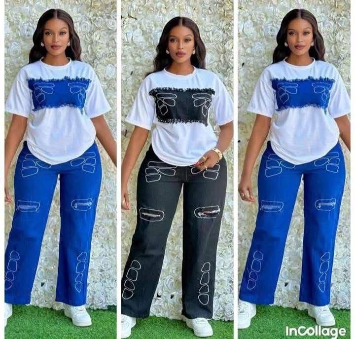 fashion ladies 2 piece trouser set