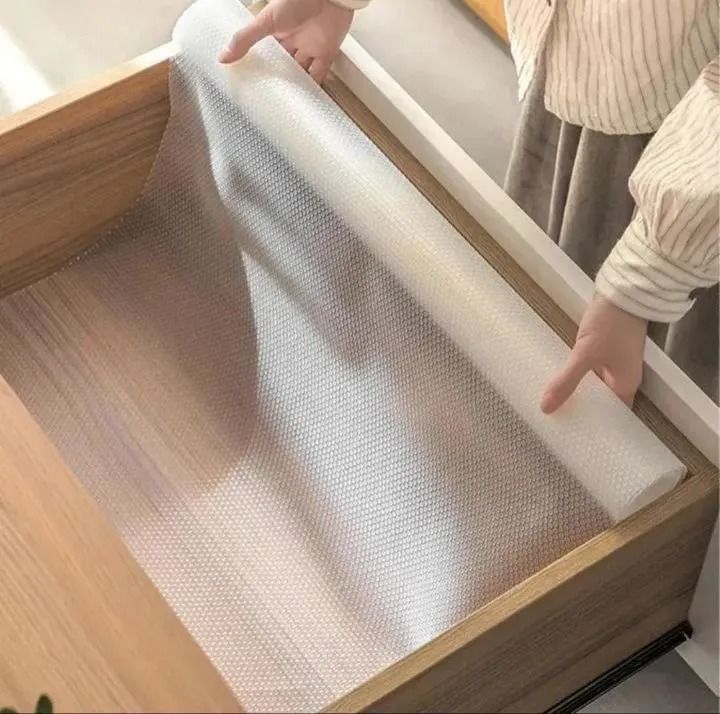 Kitchen clear drawer liners oil proof moisture cupboard shelf liner mat
Size 45x150 cm