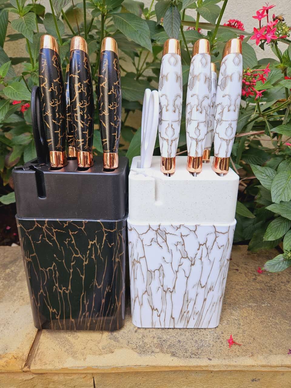 Knife set marble