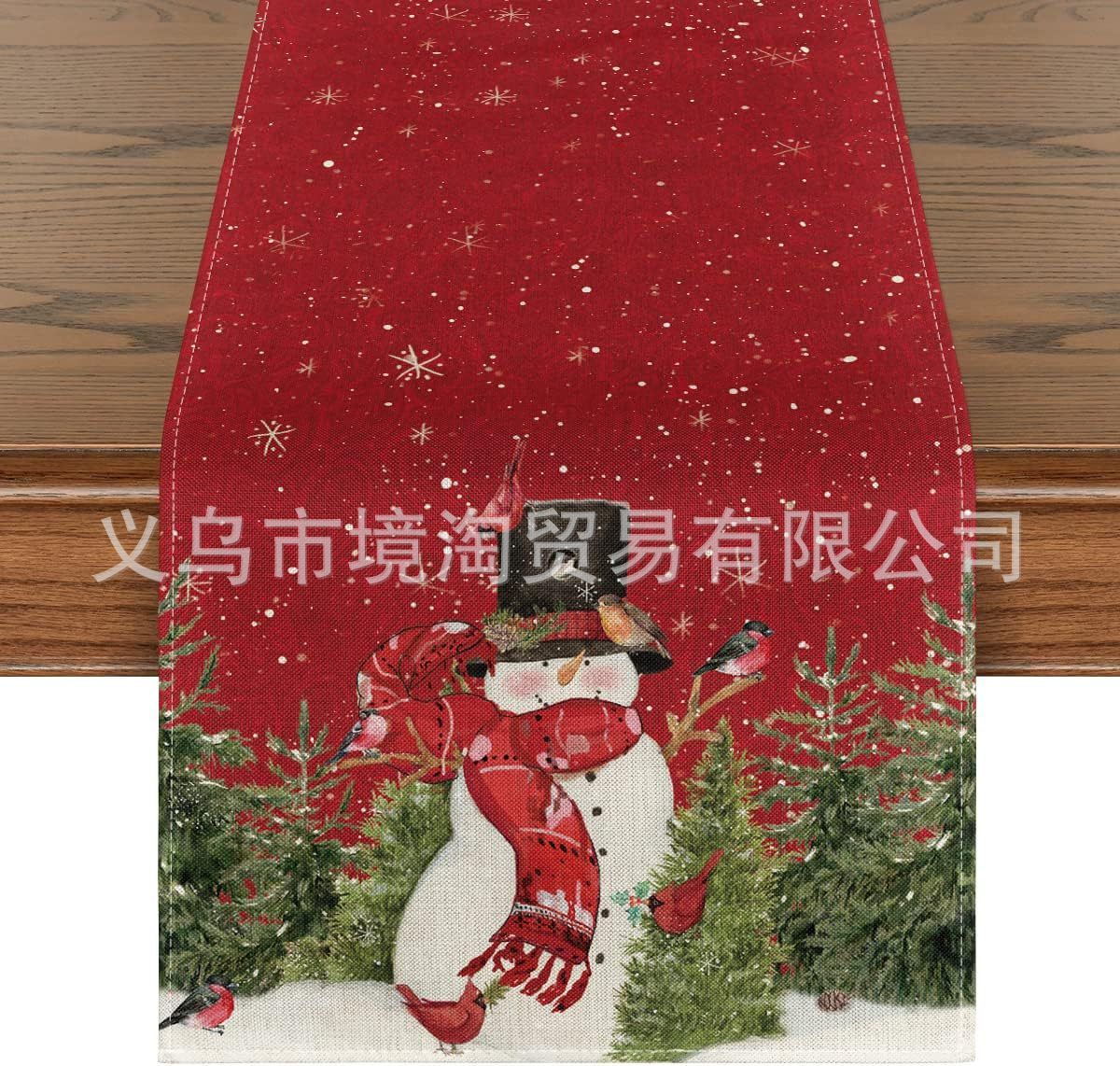 Christmas Table Runner Xmas Linen Table Cover Merry Christmas Decorations  Tablecloth .33*183cm
