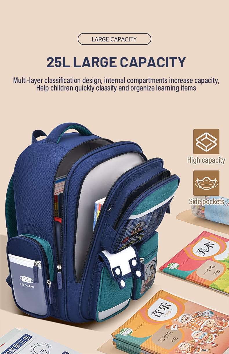 ORTHOPEDIC QUALITY CHILDREN SCHOOL BAG .With SpineProtection ,back support, multi - point support