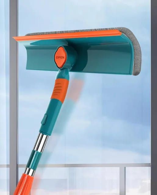 2 in 1 Telescopic Window cleaner/Wall Mop Natural soft rubber squeegee for gentle, effective cleaning
▫️Rotatable design for hard to reach areas.
▫️Ideal for windows, glass doors, vehilcle glass, mirr