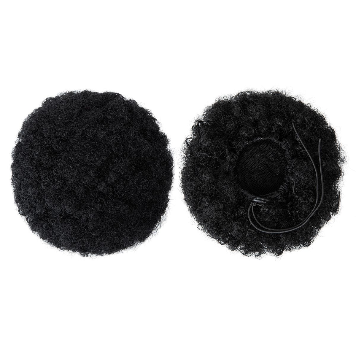 [Most Beautifu] Headband Wig Women's High Bun Head Drawstring Style Fluffy Curly Hair