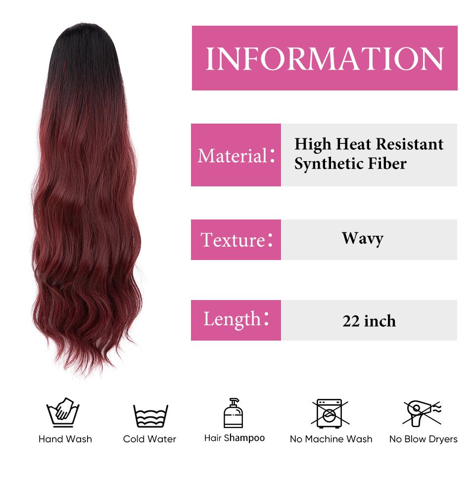 [Most Beautifu]Hair extension Ponytail Female Wig With Drawstring Style Long Curly Hair High Ponytail Drawstring Mesh Pocket