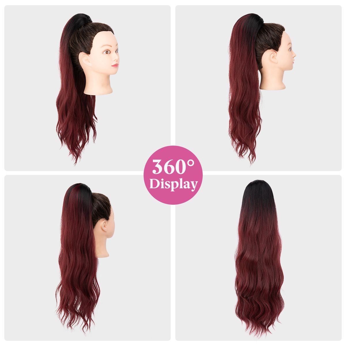 [Most Beautifu]Hair extension Ponytail Female Wig With Drawstring Style Long Curly Hair High Ponytail Drawstring Mesh Pocket