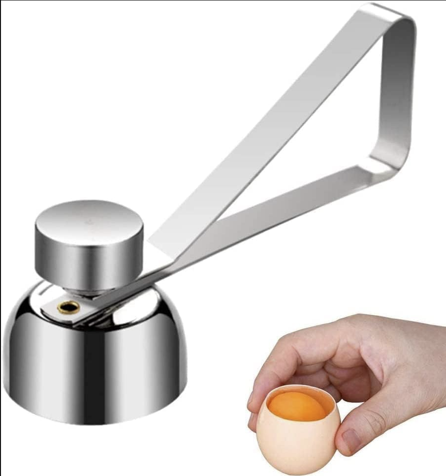 Stainless Steel Boiled Egg Topper Shell Top Cutter Knocker Opener Raw Egg Cracker Separator Egg Divider Kitchen Gadgets