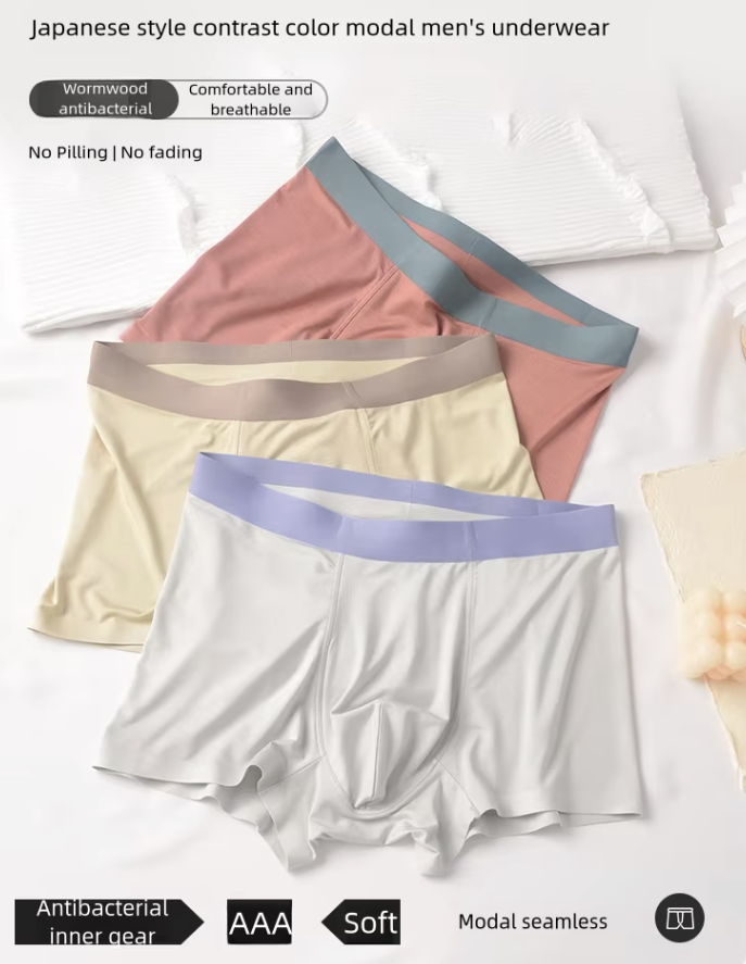 3PCS Men cotton Underwear Men Underwear Boxers Pants Fashion Man Flat Underwear Fashion Underwear Boxer Briefs shorts panties Soft stretch comfortable Men Boxer Panties Male Undergarmentses