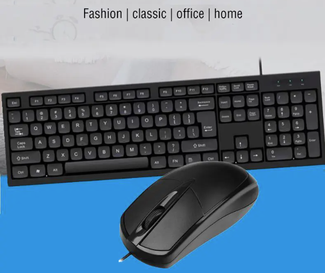Wired Keyboard and Mouse Combo, 104 Keys USB Wired Computer Keyboard and Mouse, Keyboard Mouse Set for Home Game business