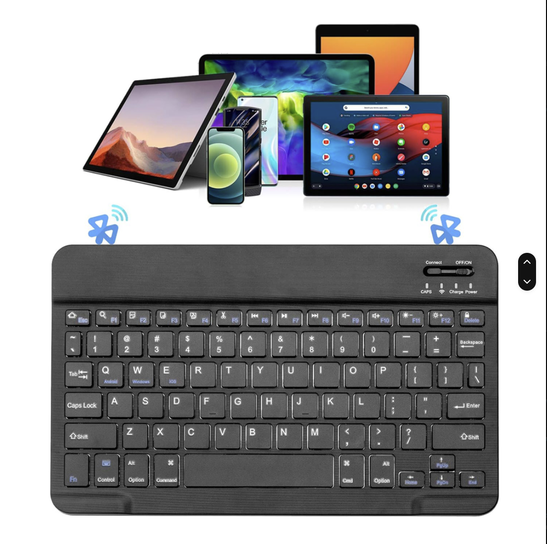 New Arrived 10inch Bluetooth Wireless Keyboard Rechargeable For PC Phone Tablet Gaming Keyboard For Android ios Windows
