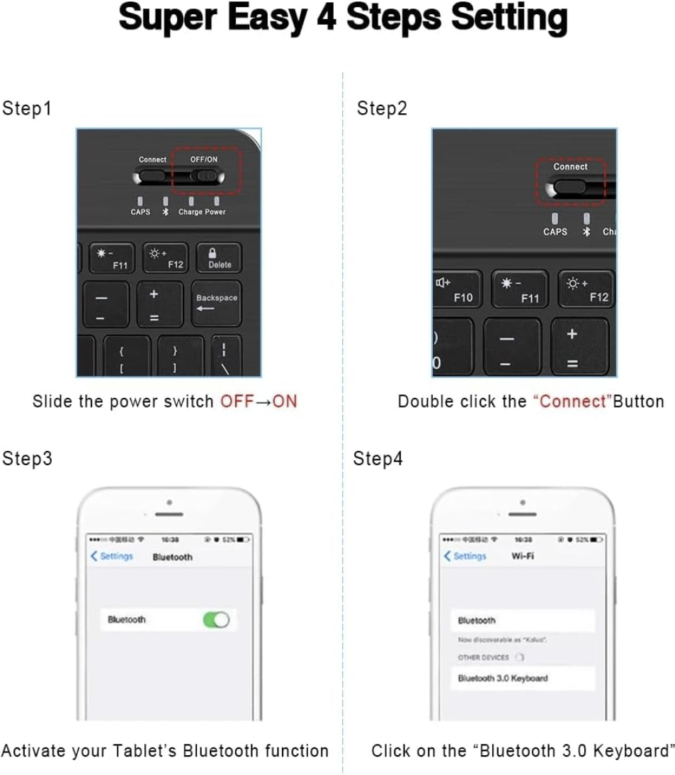 New Arrived 10inch Bluetooth Wireless Keyboard Rechargeable For PC Phone Tablet Gaming Keyboard For Android ios Windows