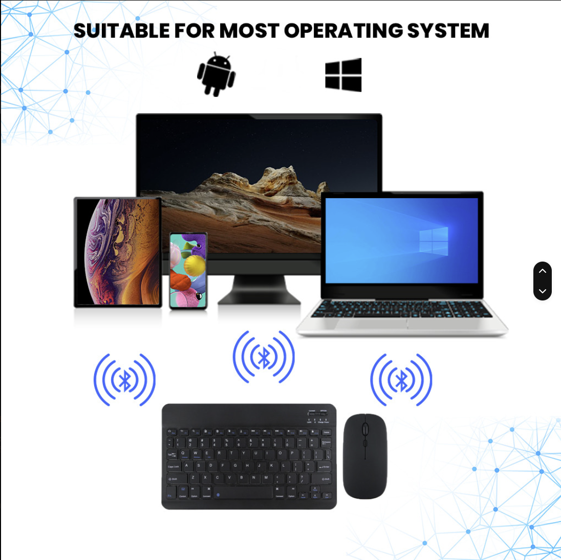 New Arrived 10inch Bluetooth Wireless Keyboard Rechargeable For PC Phone Tablet Gaming Keyboard For Android ios Windows