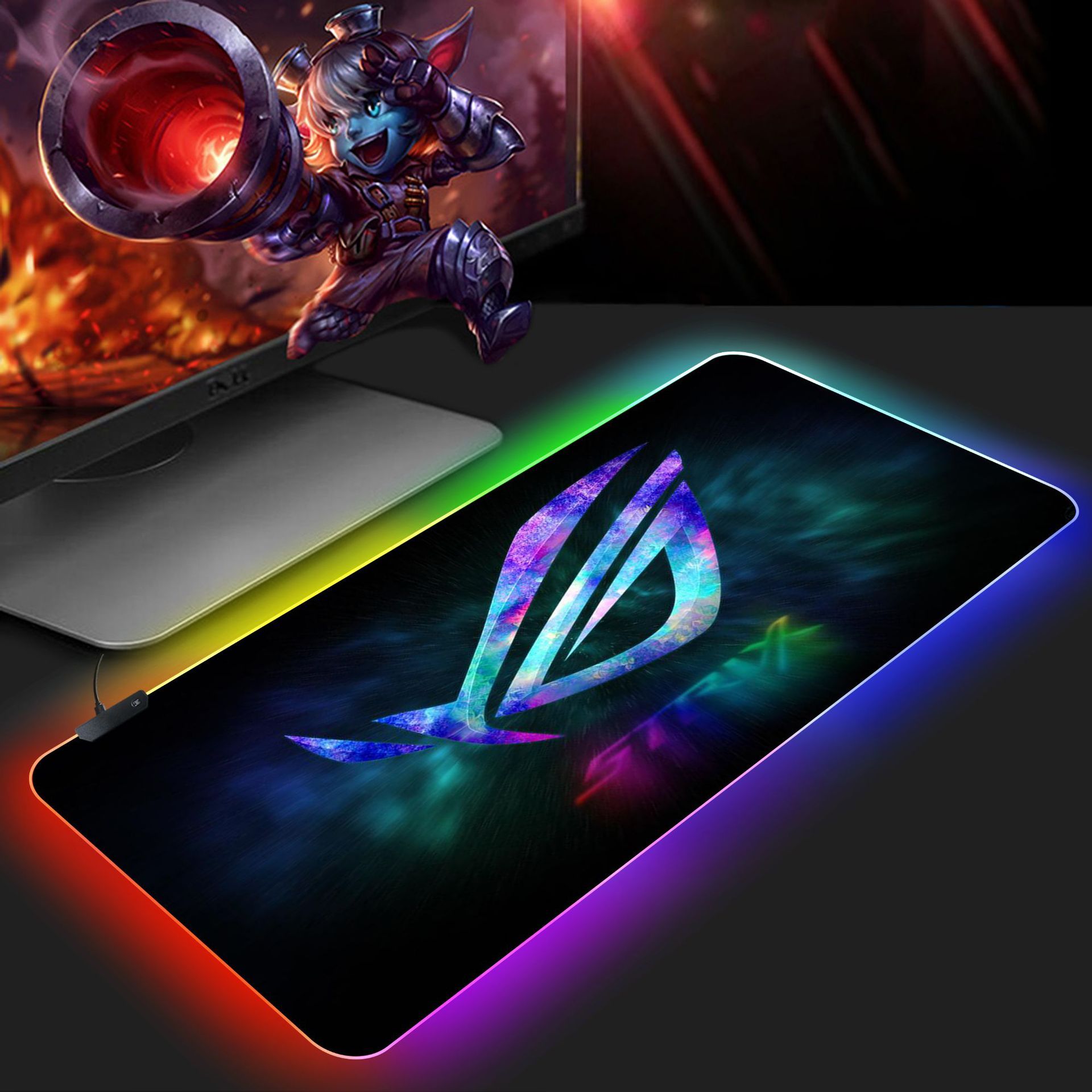 RGB Led Computer Keyboard Game Mouse Pads 800x300x3mm