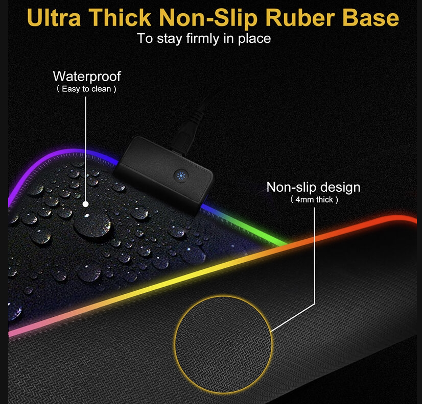 RGB Led Computer Keyboard Game Mouse Pads 800x300x3mm