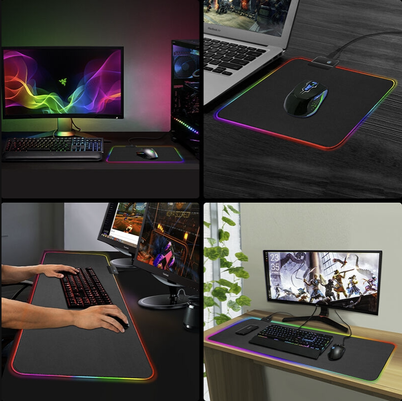 RGB Led Computer Keyboard Game Mouse Pads 800x300x3mm