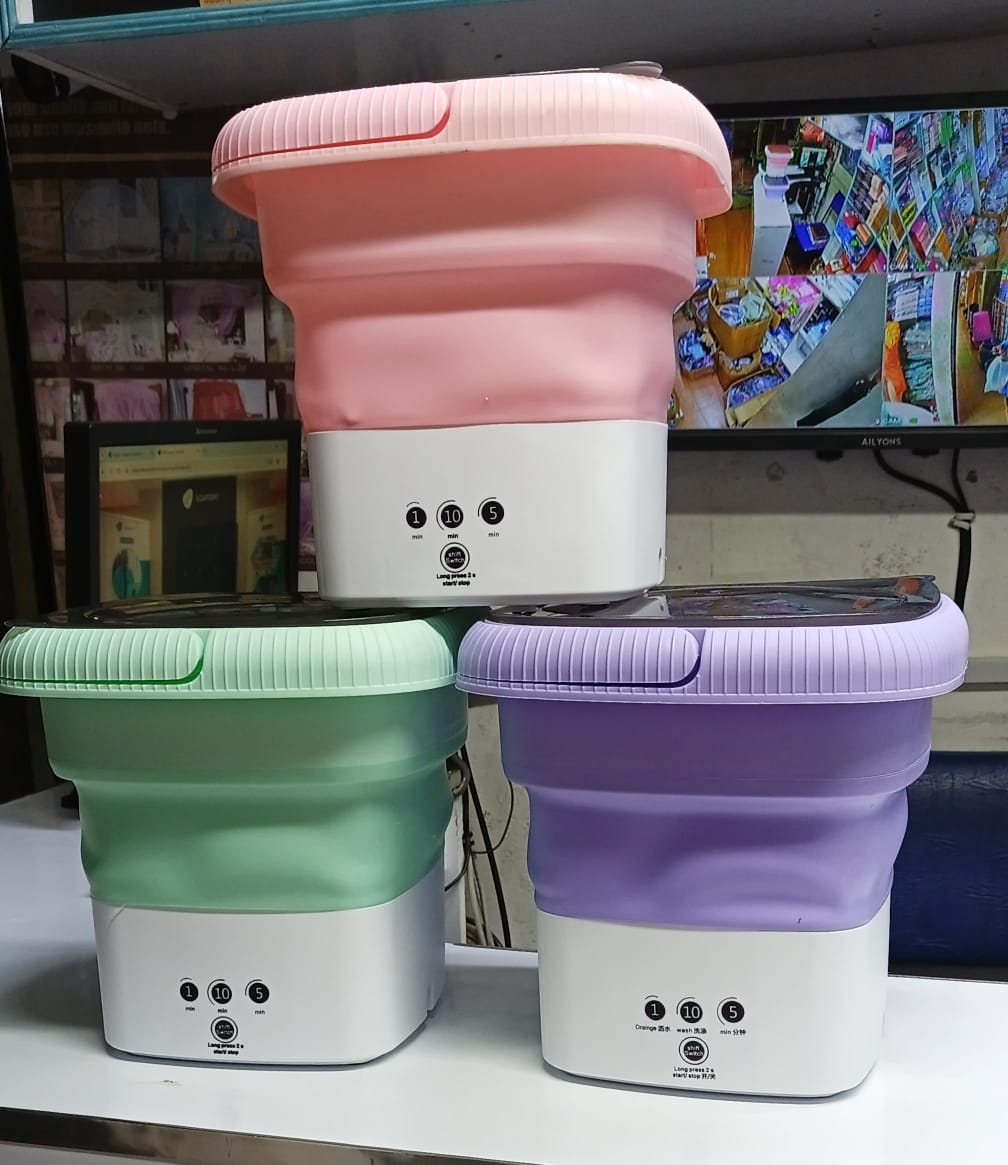 Mini foldable washing machine ➡foldable design, convinient for storage, lightweight and attractive can be put in a luggage ➡suitable for shirts, underwear like bras panties, hankies, socks an