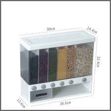 Partitioned Multifunctional Cereal/rice Dispenser 6 Compartments