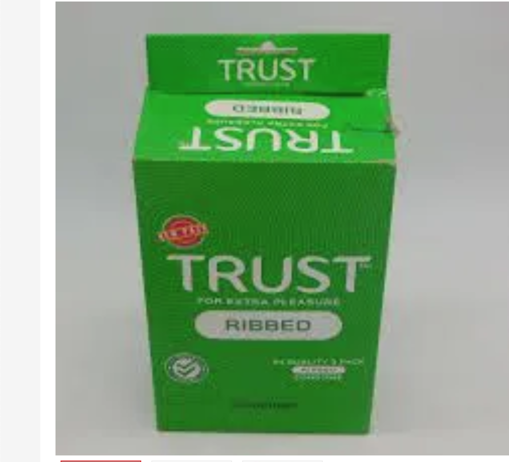 Trust Ribbed Condoms - 24 Pack x 3 condoms.