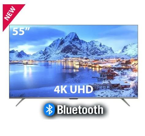 Vitron 55" Inch Frameless Smart Android TV with Bluetooth, Netflix and Youtube 4KUHD Television with One Year Waranty Plus FREE Wall Mount, Flash Disk, Bracket, Tv Guard, aerial and Socket extensions