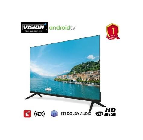 Vision Plus 50" Inch 4K UHD Frameless Smart TV with Bluetooth,  Netflix and Youtube UHD Television with One Year Waranty Plus FREE Wall Mount, Flash Disk, Bracket, Tv Guard, aerial and extension