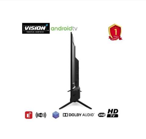Vision Plus 50" Inch 4K UHD Frameless Smart TV with Bluetooth,  Netflix and Youtube UHD Television with One Year Waranty Plus FREE Wall Mount, Flash Disk, Bracket, Tv Guard, aerial and extension