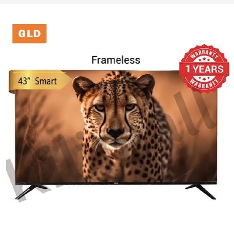 GLD 43" Inch Full HD Smart TV Android LED Television, Netflix, Youtube Frameless Bluetooth Tv with One Year Waranty Plus FREE Wall Mount, Flash Disk, Bracket, Tv Guard, aerial and Socket extensions