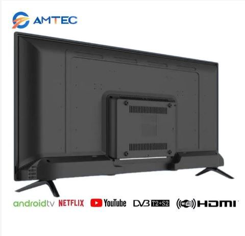 Amtec 32" Inch Bluetooth enabled Television Smart Android TV Frameless Digital TV Inbuilt Decoder with 1 Year Waranty Plus FREE Wall Mount, Flash Disk, Bracket, Tv Guard, aerial and Socket extension