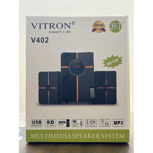 Vitron V402 2.1 Channel Multimedia Subwoofer Speaker Sound System Mini Home Theater  BT/USB/SD/FM Woofer
