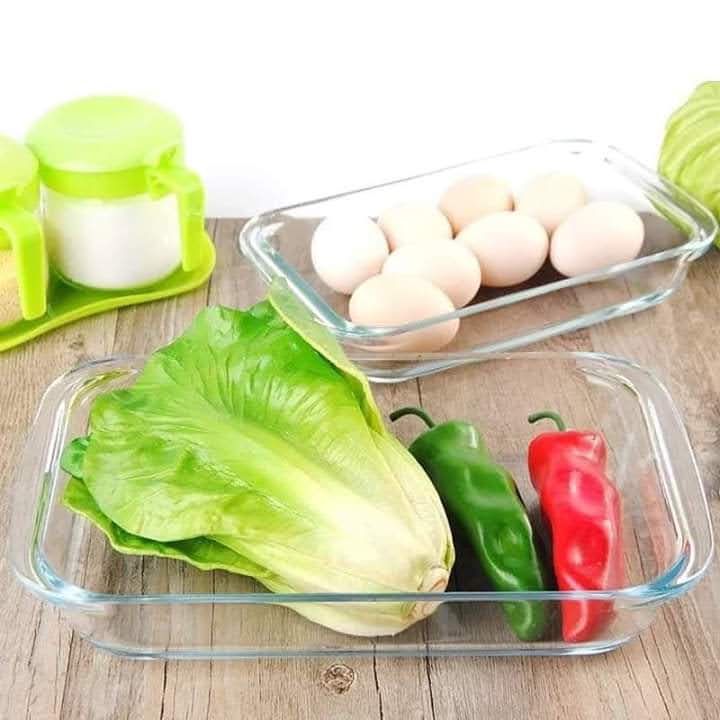 2 Pcs Bakeware Glass Set ,Dish Platter Clear Glass Baking Dish Oven Safe Casserole Baking Dish, Rectangular Casserole Dish Rectangular Baking Pan Glass Baking Pan Bakeware Kitchen Banquet Daily