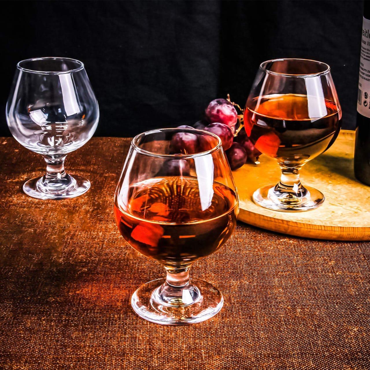 6 Pcs Brandy/ Cognac/Wine Glasses, Beautiful crystal, Made of glass, Elegant yet sturdy, Great for cocktail parties