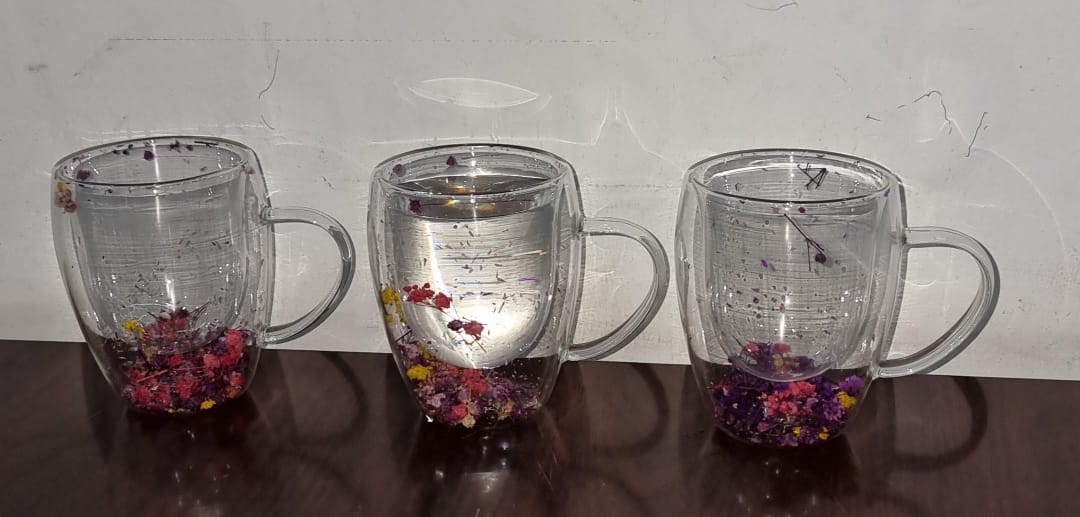 FLOWER/ FEATHER MUGS DOUBLE WALL GLASS COFFEE MUGS CLEAR CUPS FOR CAPPUCCINO TEA ESPRESSO LATTE HOT BEVERAGES GLASSES BIRTHDAY GIFTS FOR WOMEN HER